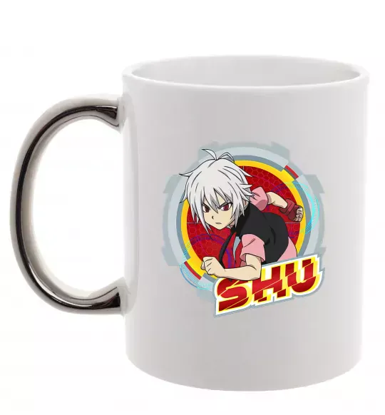 Чашка с цветной ручкой Shu Серебро фото