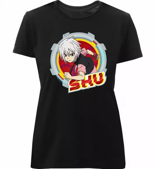 Женская премиум футболка Shu Черный фото
