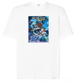 Футболка Оверсайз BEYBLADE персонажі Білий фото