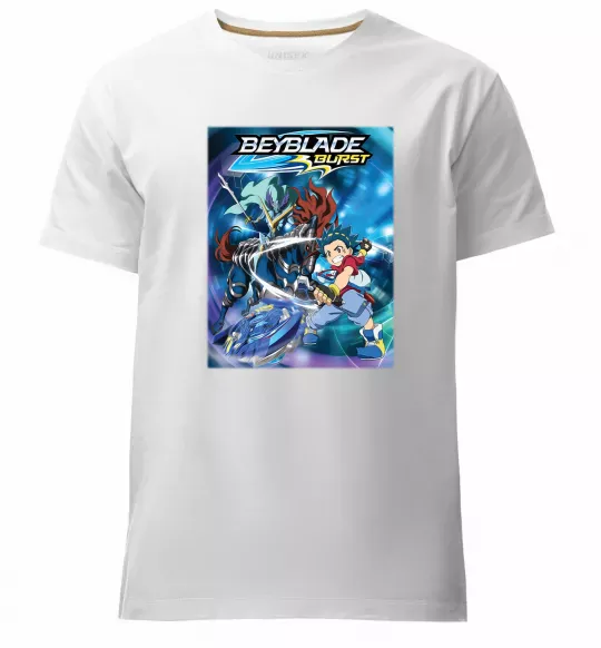 Чоловіча преміум футболка BEYBLADE BURST Білий фото