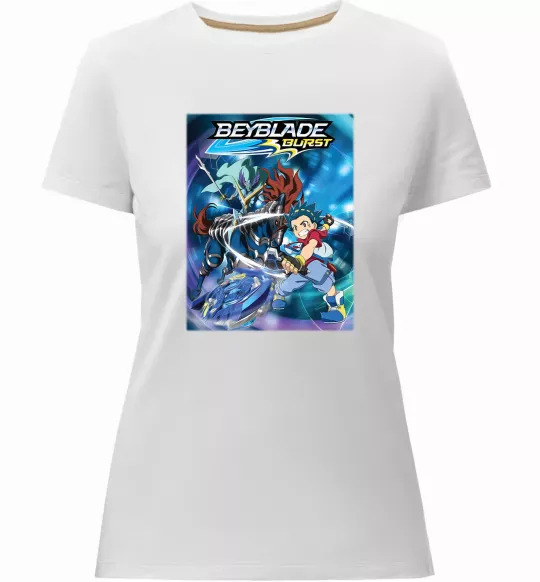 Жіноча преміум футболка BEYBLADE BURST Білий фото