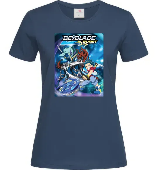 Женская футболка BEYBLADE BURST Темно-синий фото