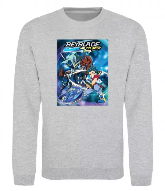 Свитшот BEYBLADE BURST Серый меланж фото