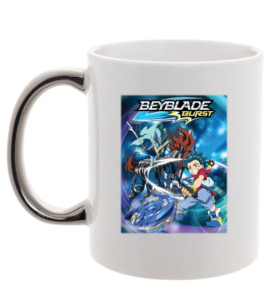 Чашка с цветной ручкой BEYBLADE BURST Серебро фото