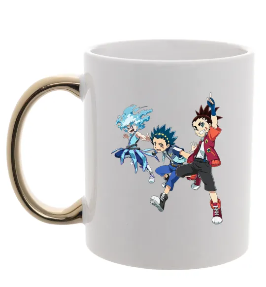 Чашка с цветной ручкой BEYBLADE BURST герої Золото фото