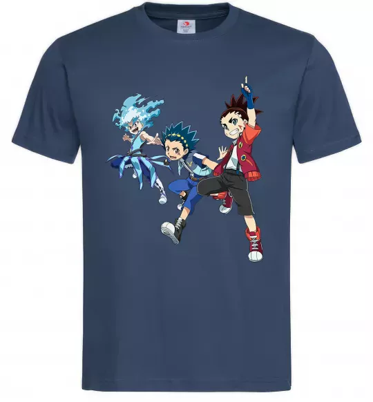 Мужская футболка BEYBLADE BURST герої Темно-синий фото
