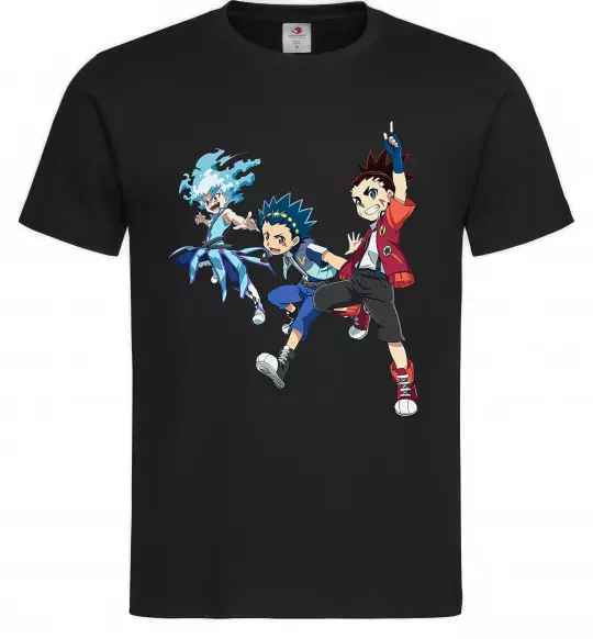 Мужская футболка BEYBLADE BURST герої Черный фото
