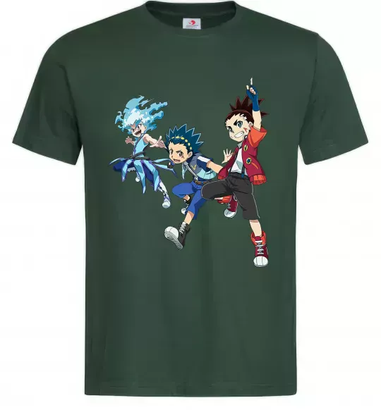 Мужская футболка BEYBLADE BURST герої Темно-зеленый фото