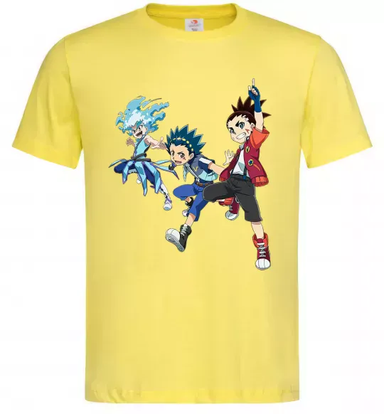 Мужская футболка BEYBLADE BURST герої Лимонный фото