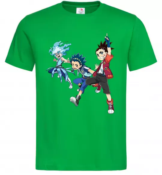 Мужская футболка BEYBLADE BURST герої Зеленый фото