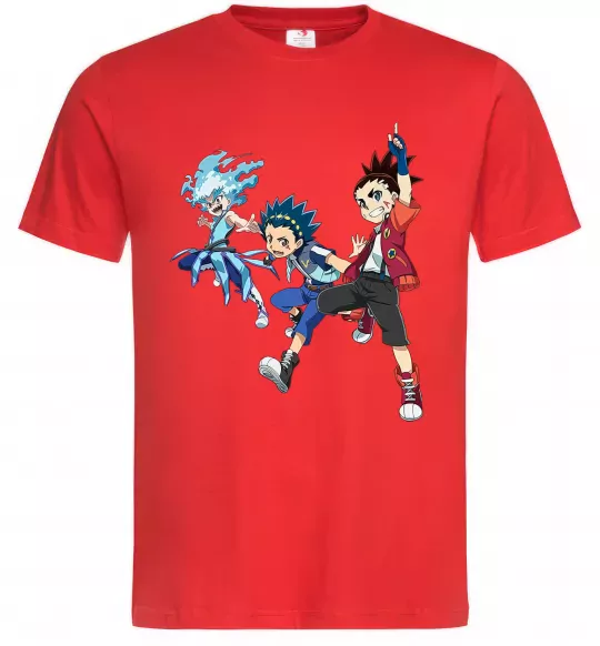 Мужская футболка BEYBLADE BURST герої Красный фото