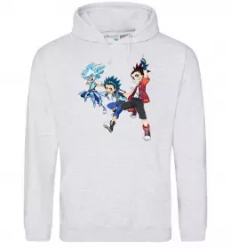 Мужская толстовка (худи) Шу Куренай Серый меланж фото Мужская толстовка (худи) Шу Куренай Серый меланж фото