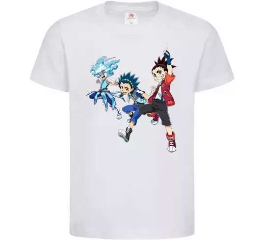 Детская футболка BEYBLADE BURST герої Белый фото