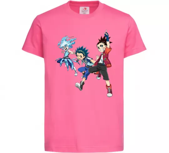 Детская футболка BEYBLADE BURST герої Ярко-розовый фото