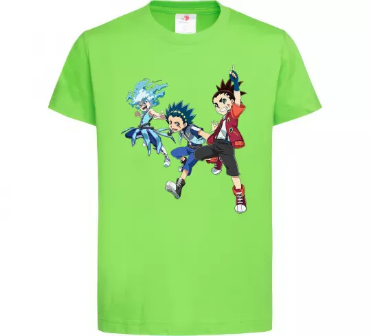 Детская футболка BEYBLADE BURST герої Лаймовый фото