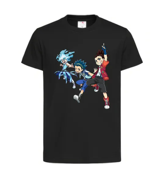 Детская футболка BEYBLADE BURST герої Черный фото