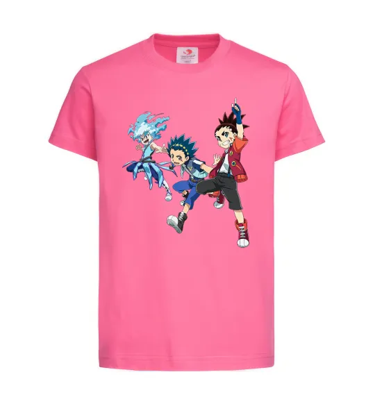 Детская футболка BEYBLADE BURST герої Ярко-розовый фото
