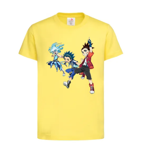 Детская футболка BEYBLADE BURST герої Лимонный фото