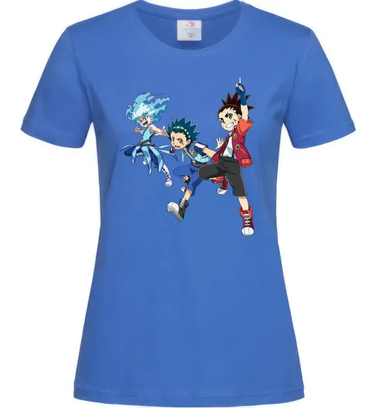 Жіноча футболка BEYBLADE BURST герої Яскраво-синій фото