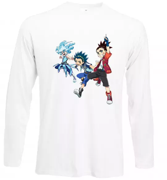 Лонгслів BEYBLADE BURST герої Білий фото
