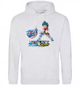 Женская толстовка (худи) BEYBLADE персонажі Серый меланж фото Женская толстовка (худи) BEYBLADE персонажі Серый меланж фото