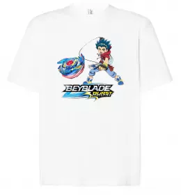 Футболка Оверсайз BEYBLADE персонажі Білий фото
