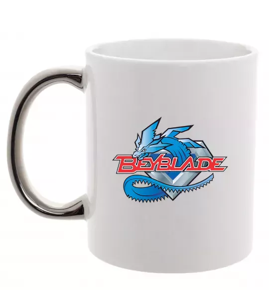 Чашка с цветной ручкой BEYBLADE Logo Серебро фото