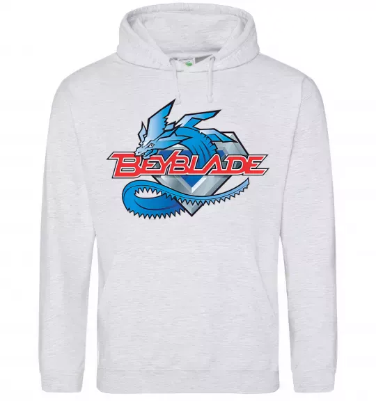 Чоловіча толстовка (худі) BEYBLADE Logo Сірий меланж фото