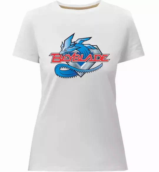 Жіноча преміум футболка BEYBLADE Logo Білий фото