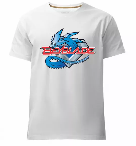 Чоловіча преміум футболка BEYBLADE Logo Білий фото
