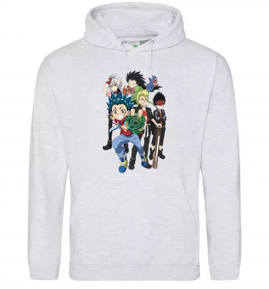 Чоловіча толстовка (худі) BEYBLADE персонажі Сірий меланж фото