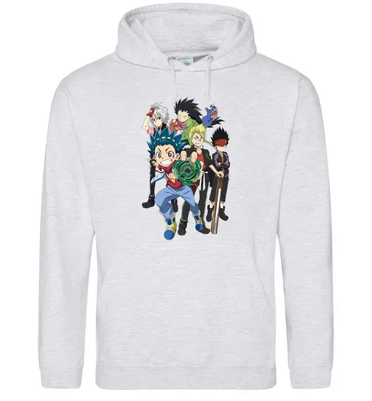 Женская толстовка (худи) BEYBLADE персонажі Серый меланж фото