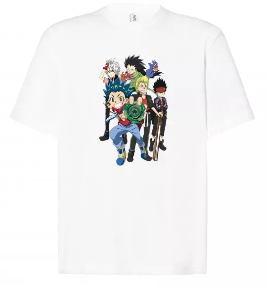Футболка Оверсайз BEYBLADE персонажі Білий фото