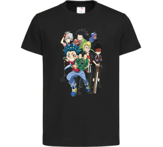Детская футболка BEYBLADE персонажі Черный фото