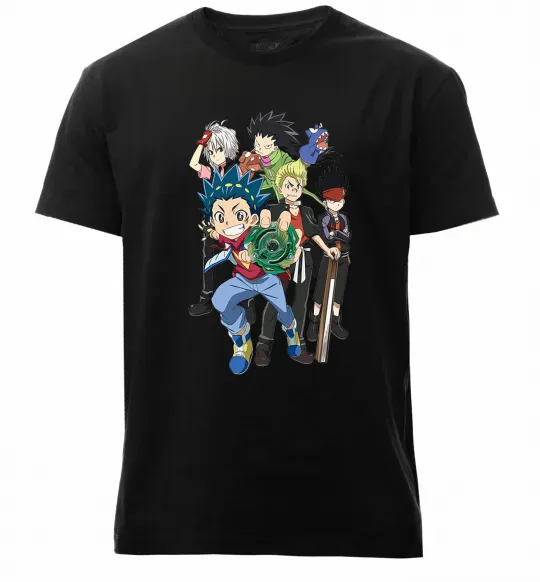 Чоловіча преміум футболка BEYBLADE персонажі Чорний фото