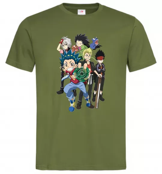 Мужская футболка BEYBLADE персонажі Оливковый фото