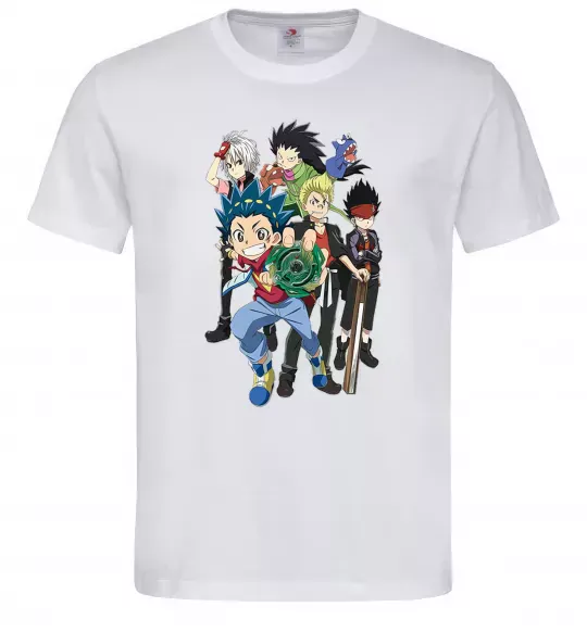 Мужская футболка BEYBLADE персонажі Белый фото