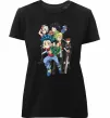 Женская премиум футболка BEYBLADE персонажі Черный фото