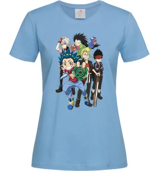 Жіноча футболка BEYBLADE персонажі Блакитний фото