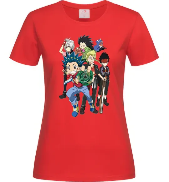 Жіноча футболка BEYBLADE персонажі Червоний фото