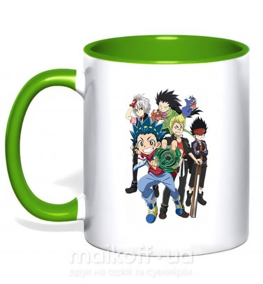 Чашка с цветной ручкой BEYBLADE персонажи Зеленый фото