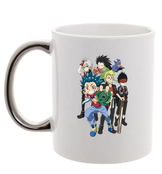 Чашка с цветной ручкой BEYBLADE персонажі Серебро фото