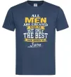 Чоловіча футболка All man are equal but only the best are born in June Темно-синій фото