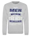 Світшот All man are equal but only the best are born in September Сірий меланж Світшот All man are equal but only the best are born in September Сірий меланж фото