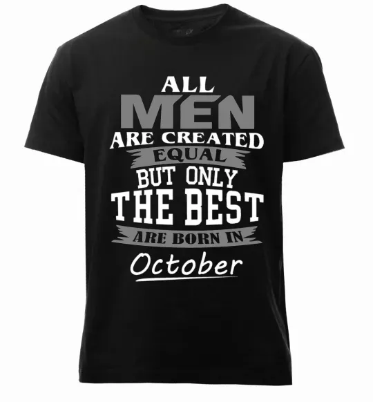Мужская премиум футболка The best are born in October Черный фото