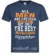 Мужская футболка The best are born in November Темно-синий фото