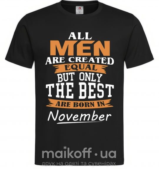 Мужская футболка The best are born in November Черный фото