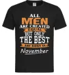 Мужская футболка The best are born in November Черный фото
