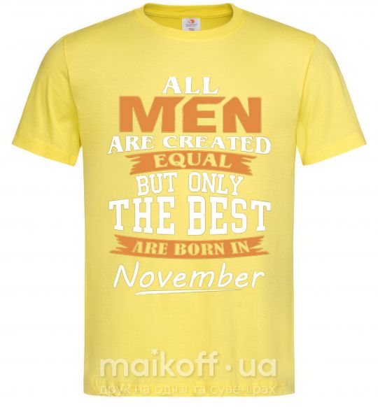 Мужская футболка The best are born in November Лимонный фото