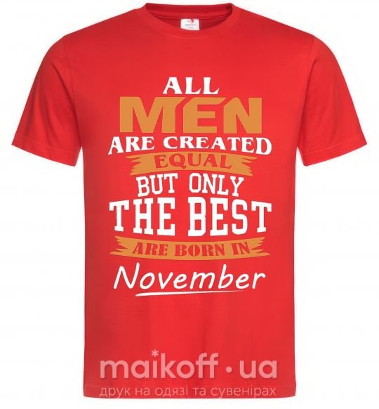 Мужская футболка The best are born in November Красный фото